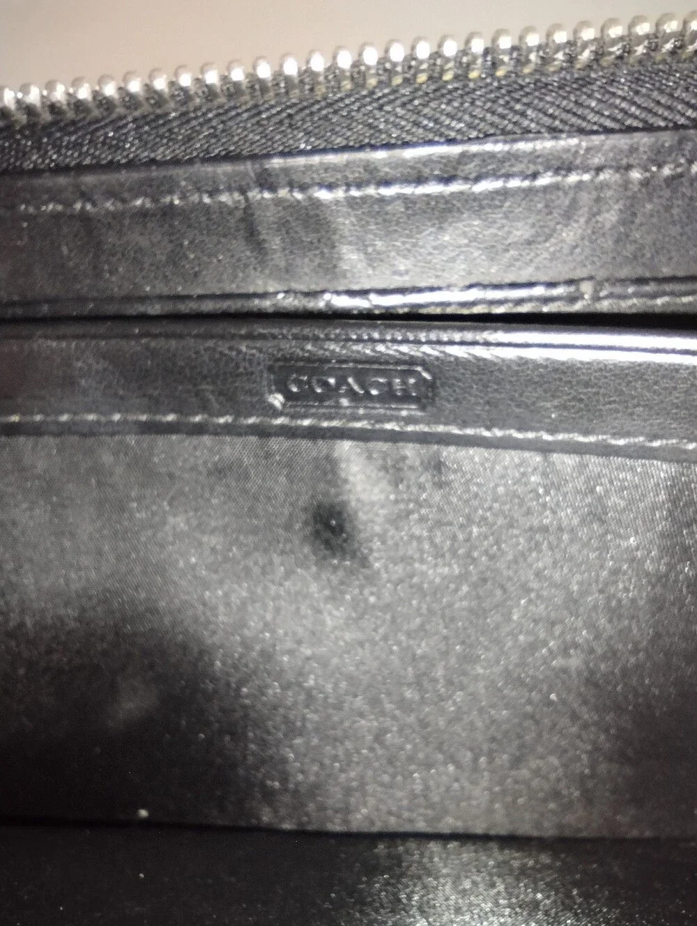 Vintage Y2K Coach Ashley Signature Zip Wallet Black Monogram Canvas Indie Sleaze